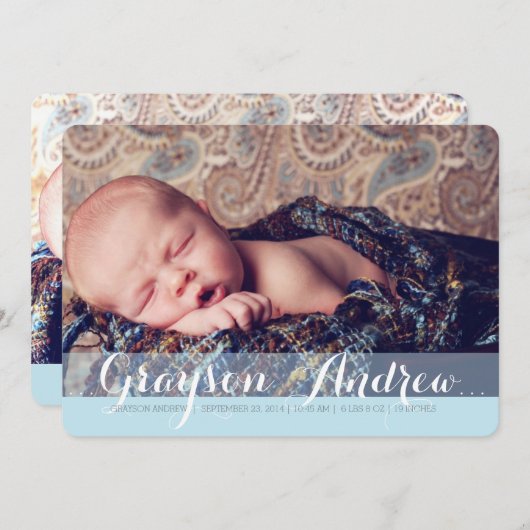 Sweet Welcome Two Foto Moderne Geburtserklärung Ankündigung (Vorne/Hinten)