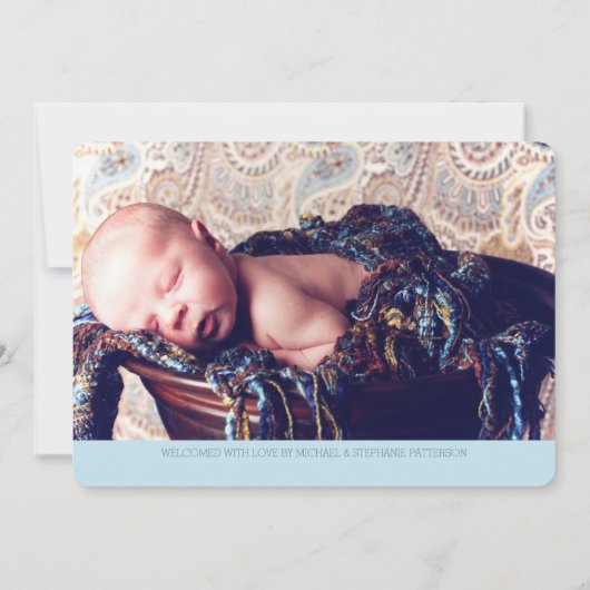 Sweet Welcome Two Foto Moderne Geburtserklärung Ankündigung (Rückseite)