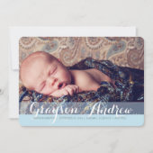 Sweet Welcome Two Foto Moderne Geburtserklärung Ankündigung (Vorderseite)