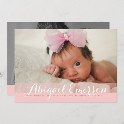 Sweet Welcome Two Foto Moderne Geburtserklärung Ankündigung (Vorne/Hinten)