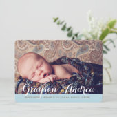 Sweet Welcome Two Foto Moderne Geburtserklärung Ankündigung (Stehend Vorderseite)