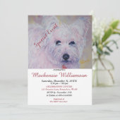 SWEET WESTIE WÜNSCHT GLÜCKLICH BIRTHTAG EINLADUNG (Stehend Vorderseite)