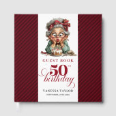 Sweet whimsical 50th lady guest signature book gästebuch (Vorderseite)