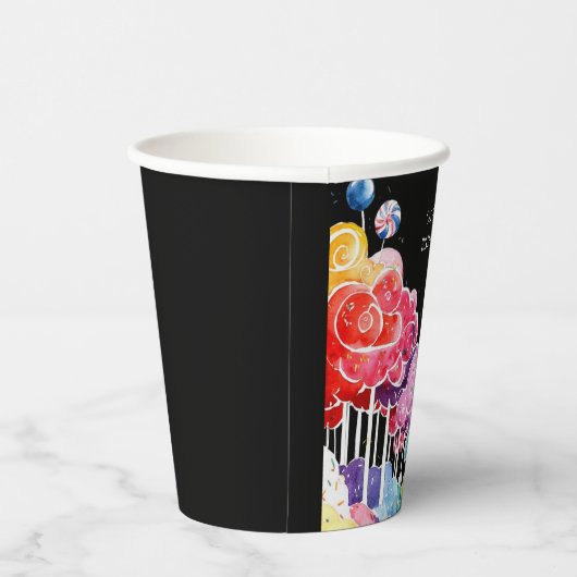 Sweet Whimsical Candyland Birthday Pappbecher (Rechts)