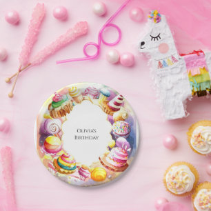 Sweet Whimsical Candyland Birthday Pappteller