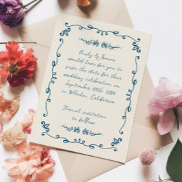 Sweet Whimsical Handgeschriebene Hochzeit speicher Einladung
