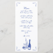 Sweet Whimsical Handgeschriebene Illustrierte Hoch Menükarte (Vorderseite)