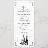 Sweet Whimsical Handgeschriebene Illustrierte Hoch Menükarte (Vorderseite)