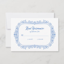 Sweet Whimsical Handgeschriebene Illustrierte Hoch RSVP Karte