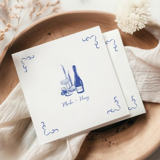 Sweet Whimsical Handgeschriebene Illustrierte Hoch Serviette