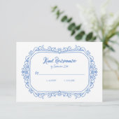 Sweet Whimsical Handwritten Illustrated Wedding RSVP Karte (Stehend Vorderseite)