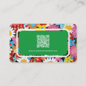 Sweet Whimsical Spring Blumen Farbiger Garten Visitenkarte (Rückseite)