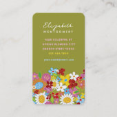 Sweet Whimsical Spring Blumen Farbiger Garten Visitenkarte (Vorderseite)