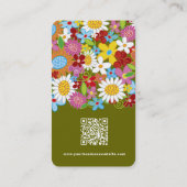 Sweet Whimsical Spring Blumen Farbiger Garten Visitenkarte (Rückseite)
