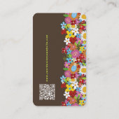 Sweet Whimsical Spring Blumen Farbiger Garten Visitenkarte (Rückseite)