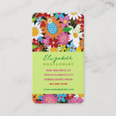 Sweet Whimsical Spring Blumen Farbiger Garten Visitenkarte (Vorderseite)
