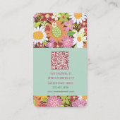 Sweet Whimsical Spring Blumen Farbiger Garten Visitenkarte (Rückseite)