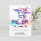 Sweet Whimsical Wizard Geburtstag Einladung (Stehend Vorderseite)