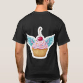 Sweet Whimsy: Cupcake mit Wings T - Shirt Design (Rückseite)