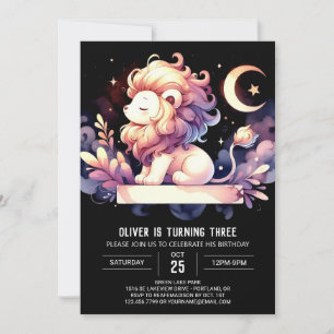 Sweet Whimsy Lion Birthday Einladung