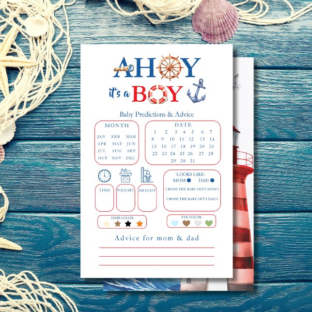 Sweet White Blue Red Nautical Ahoy Boy Vorhersage (Von Creator hochgeladen)