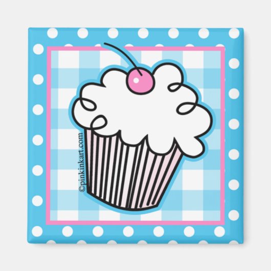 Sweet White Cupcake Kitchen Magnet (Vorne)