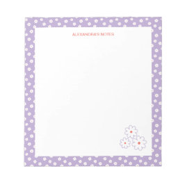 Sweet White Daisies Blumenmuster Personalisiert Notizblock