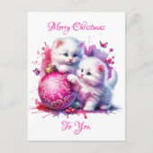 Sweet White Kittens Weihnachten Personalisiert (Vorderseite)