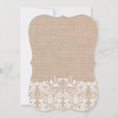Sweet White Lace Burlap Wedding Einladung (Rückseite)
