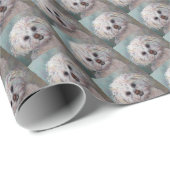 SWEET WHITE MALTESE YORKIE MIX GESCHENKPAPIER (Rolleneckpunkt)