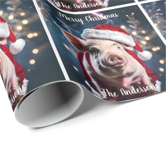 Sweet White Piggy Weihnachten Geschenkpapier (Rolleneckpunkt)