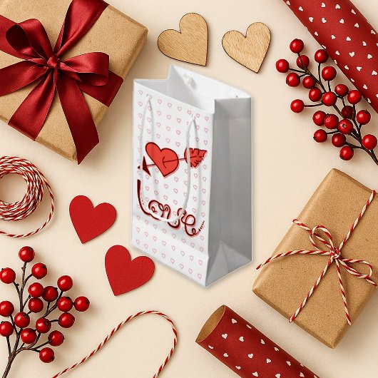Sweet White Pink Arrow Herz Liebe Kleine Geschenktüte