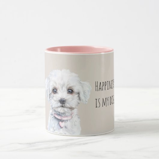 Sweet White Puppy Dog Tasse (Zentrum)