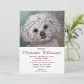 SWEET WHITE SHIH TZU WISHES GLÜCKLICH BIRTHDAY EINLADUNG (Stehend Vorderseite)