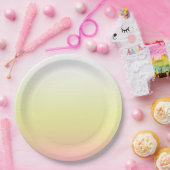 Sweet White Yellow Pink Gradient Ombre Pappteller (Party)