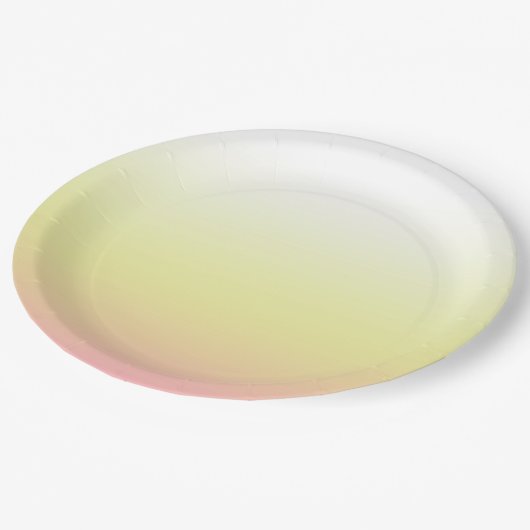 Sweet White Yellow Pink Gradient Ombre Pappteller (Schrägansicht)