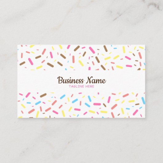 Sweet White Zuckerguss Sprinkles Ice Cream Shop Visitenkarte (Rückseite)