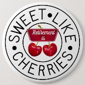 SWEET WIE CHERRIES Retro Vintage Briefmarke Rente Button (Vorderseite)