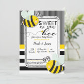 Sweet wie kann BEE Baby Shower Gender Reveal Einladung (Stehend Vorderseite)