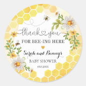 Sweet wie kann man sich bedanken Honey Baby Shower Runder Aufkleber (Vorderseite)