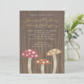 Sweet Wild Mushroom Hochzeitseinladungen Einladung (Stehend Vorderseite)