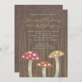 Sweet Wild Mushroom Hochzeitseinladungen Einladung (Vorne/Hinten)