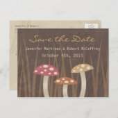 Sweet Wild Mushroom Wedding Save the Date Postcard Ankündigungspostkarte (Vorne/Hinten)
