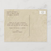 Sweet Wild Mushroom Wedding Save the Date Postcard Ankündigungspostkarte (Rückseite)