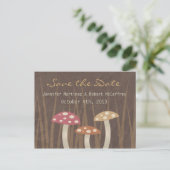Sweet Wild Mushroom Wedding Save the Date Postcard Ankündigungspostkarte (Stehend Vorderseite)