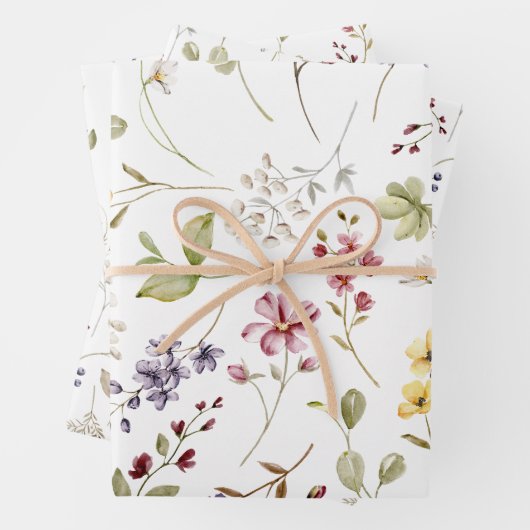 Sweet Wildblume Babydusche Geschenkpapier Set (Beispiel)