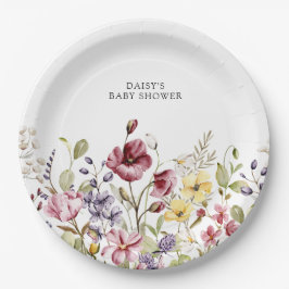 Sweet Wildblume Babydusche Pappteller