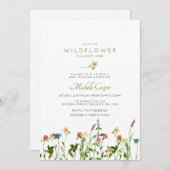 Sweet Wildblume Kinderdusche Einladung (Vorne/Hinten)