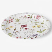 Sweet Wildblume Pattern Kinderdusche Pappteller (Schrägansicht)