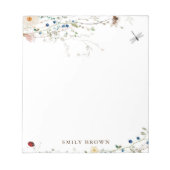 Sweet Wildblume und Lady Bug Personalisiert Notizblock (Vorderseite)